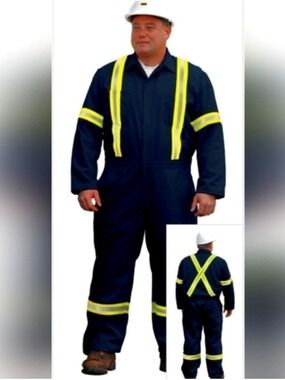 AGO Flame Resistant Men's Blue Workwear Safety Coveralls Size 50 NWOT